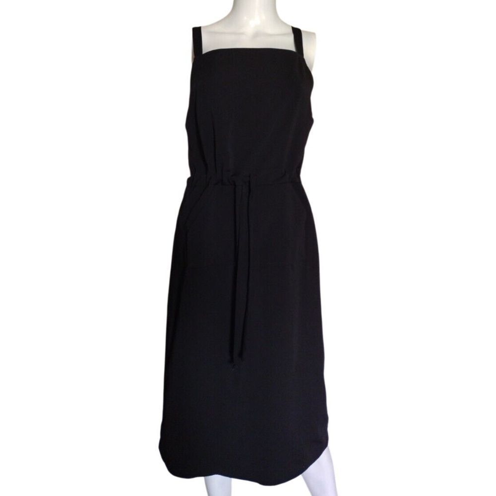 Hillard &‎ Hanson Dress Women 12 Black Dress Sleeveless Elastic Adjustable Waist